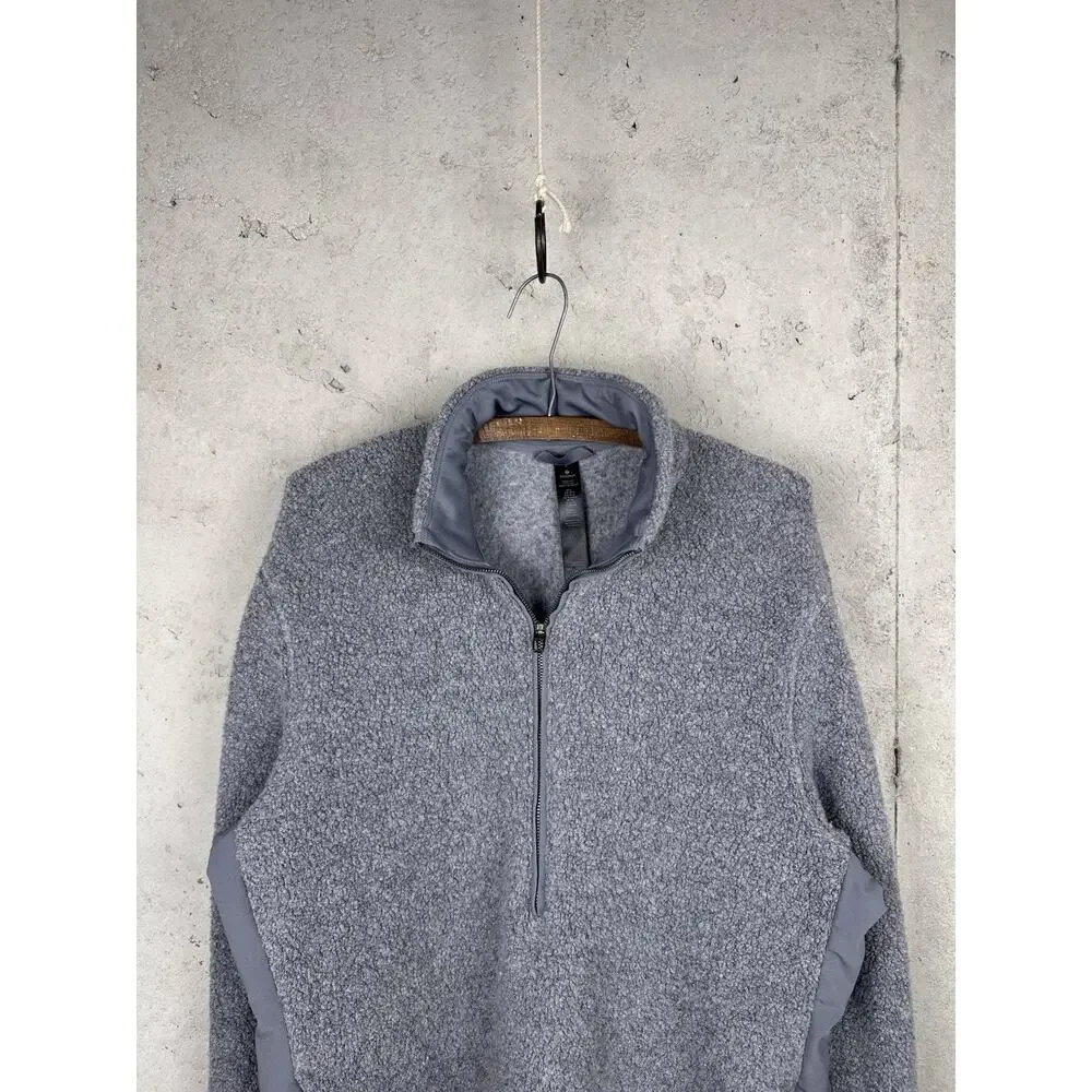 Lululemon Sherpa Fleece Quarter-Zip Pullover Gray Wool Silk Blend Size Large